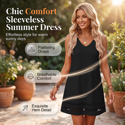 ⌛New Arrivals & Special Offers-Women's Casual Sleeveless V-Neck Dress