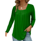 🌿 Cotton Elegant Pleated Square Neck Top