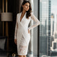 🌸Hot Sale 50% OFF💖Women's Elegant V-Neck Lace Sleeve Bodycon Dress