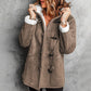 🧥Seasonal Style - Double-Breasted Hooded Coat – Soft Suede Outer & Warm Lining for Commute or Outdoor Wear