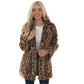 Women’s Stylish Leopard Print Faux Fur Coat