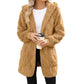 🌸 50% OFF NOW!Hooded Fluffy Fleece Cardigan, Textured Check Pattern Open Front Coat with Pockets