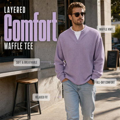 ⏳LAST DAY SALE 50% OFF!!🛍️✨Timeless Comfort | Layered Comfort Waffle Tee
