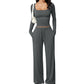 💫 Flattering Square Neck, Effortless Two-Piece Style | Women's Wide-Leg Set