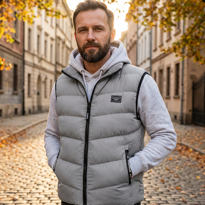 🦺 Warm Core, Easy Movement | Men's Padded Stand-Collar Vest ⚡