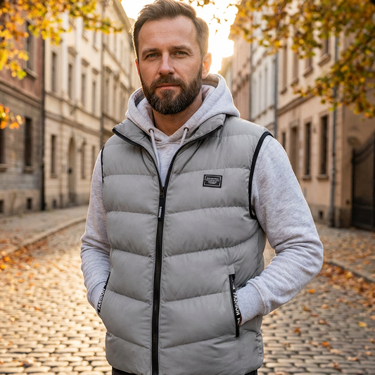🦺 Warm Core, Easy Movement | Men's Padded Stand-Collar Vest ⚡