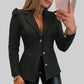 ✨ Polished Structure | Women’s Sculpted Blazer with Textured Detail & Metallic Buttons
