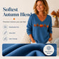 🎃 Playful Seasonal Style | Women’s Pumpkin Print V-Neck Long-Sleeve Top