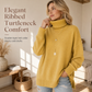 🧶 Relaxed Ribbed Fit, Easy Side-Slit Style | Women's Turtleneck Sweater
