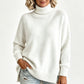 🧶 Relaxed Ribbed Fit, Easy Side-Slit Style | Women's Turtleneck Sweater