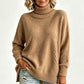 🧶 Relaxed Ribbed Fit, Easy Side-Slit Style | Women's Turtleneck Sweater