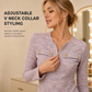 🌸Hot Sale 50% OFF💖Women's Long Sleeve V-Neck Half Zip Knit Top