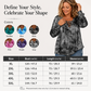 🌸Hot Sale 50% OFF💖Women's Tie-Dye Printed Lace-Up V-Neck Top