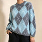 ⏰ Last Day of Sale – 50% OFF ✨Women's Comfortable Knitted Sweater with Retro Argyle Pattern