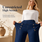 ⏰ 50% discount on season change - quality at half price!✨High Waisted Wide Leg Stretch Denim Jeans with Decorative Buttons
