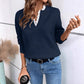 🌸LAST DAY SPECIAL PRICE!!🌸Women's Mock Neck Lace Trim Knit Sweater