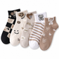 Women Cute Ankle Socks Breathable Thin Low Cut Socks Sweat Absorbing Non Slip Short Socks