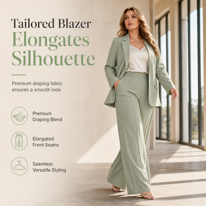 💖Black Friday Mega Deal – 50% off!💖Elegant Two-Piece Suit Set with Tailored Blazer and Relaxed Wide-Leg Trousers