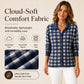 Women's Plaid Button-Down Knit Sweater