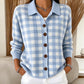 Women's Plaid Button-Down Knit Sweater