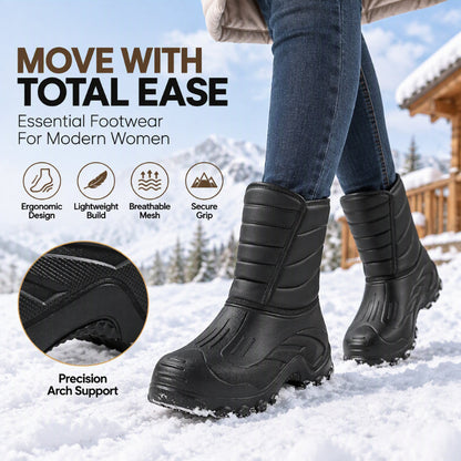 🌧️❄️ Waterproof Plush-Lined Winter Boots – All-Weather Mud & Snow Grip 👢