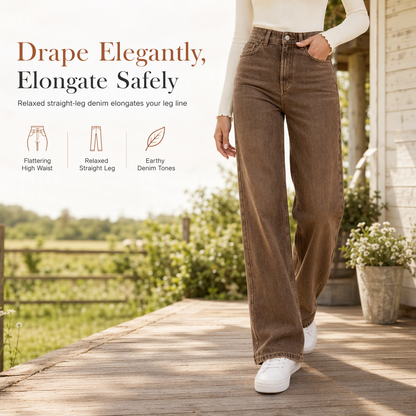 ✨ Relaxed & Trendy 💕 Women's Loose Fit Straight Leg Denim Jeans – Casual, Comfortable & Easy to Style 👖