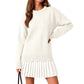 🌸Hot Sale 50% OFF👗 Women's Scallop Hem Sweater and Pleated Skirt Set