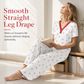 Women's Printed Pajama Set Short Sleeve Top and Long Pants Comfortable Stretchy Loungewear