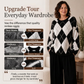 ⏰ Last Day of Sale – 50% OFF ✨Women's Comfortable Knitted Sweater with Retro Argyle Pattern