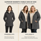 Women's Fabric Lined Hooded Warm Mid-Length Solid Color Long Sleeve Coat for Fall and Winter