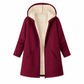 Women's Fabric Lined Hooded Warm Mid-Length Solid Color Long Sleeve Coat for Fall and Winter