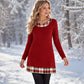 🏆 Hot Sale - 50% OFF ✨Women's Casual Plaid Patchwork Knit Dress