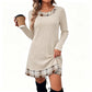 🏆 Hot Sale - 50% OFF ✨Women's Casual Plaid Patchwork Knit Dress