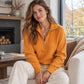 🧶 Clean Solid Look, Easy Layered Comfort | Women's Casual Solid Color Half-Zip Sweater