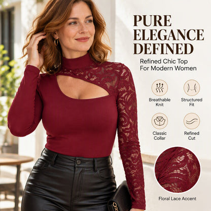 🌸Women's Chic Asymmetrical Cutout Lace Top