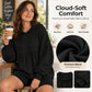 Women's Loose Ruffle Hem Hooded Sweatshirt