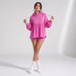 Women's Loose Ruffle Hem Hooded Sweatshirt