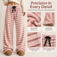 ☁️ Plush Softness, Leg-Elongating Silhouette | Women's Double-Sided Plush Striped Wide-Leg Pants