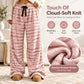☁️ Plush Softness, Leg-Elongating Silhouette | Women's Double-Sided Plush Striped Wide-Leg Pants