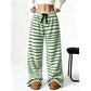 ☁️ Plush Softness, Leg-Elongating Silhouette | Women's Double-Sided Plush Striped Wide-Leg Pants