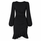 🎁🔥Last day sale 50% OFF🔥Women's Solid Color Puff Sleeve Bodycon Dress