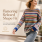 Women's Loose Fit Crewneck Color Block Knit Pullover Sweater