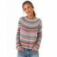 Women's Loose Fit Crewneck Color Block Knit Pullover Sweater