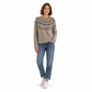 Women's Loose Fit Crewneck Color Block Knit Pullover Sweater