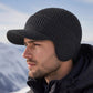 🧢 Cozy Ear Coverage, Structured Brim Detail | Men's Winter Knit Beanie Hat with Brim & Ear Flaps