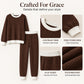 Women's Casual Waffle Knit 2-Piece Set