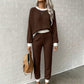 Women's Casual Waffle Knit 2-Piece Set