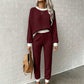 Women's Casual Waffle Knit 2-Piece Set