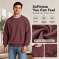 ✨ Men's Waffle Knit Crewneck Sweatshirt: Soft Touch & Ribbed Trims 🍂