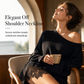 Women's Oversized Off-Shoulder Knit Sweater Dress with Asymmetric Floral Lace Hem